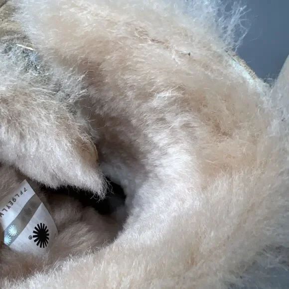 Womens UGG Boots Sz 8 Turn Lock Suede Wool Pinkish Tan Blush Amber #1094933 Boho - Picture 14 of 16